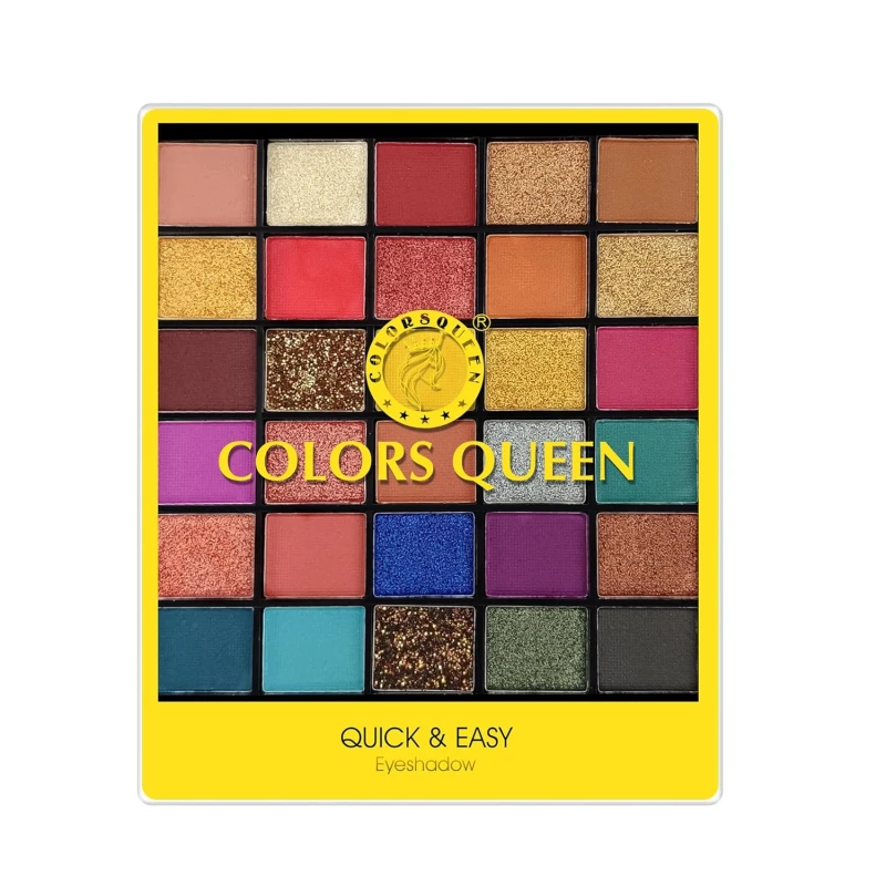 Colors Queen Quick &amp; Easy Eyeshadow Palette | 30 Multi-Color Eye shadow Palette with Matte, Shimmer &amp; Glitter Shades | Highly Pigmented, Easy to Blend, Long Lasting Eyeshadow Palette with Brush (Multicolor - 02, 18g) thumbnail 3