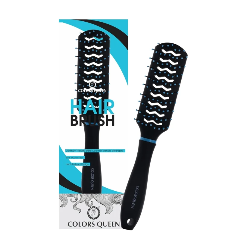 Colors Queen Small Hair Brush with Strong &amp; Flexible Bristles | Hair Brush for Men &amp; Women for Grooming, Straightening, Smoothing &amp; Detangling Hair (Small Brush) - Thumbnail 2