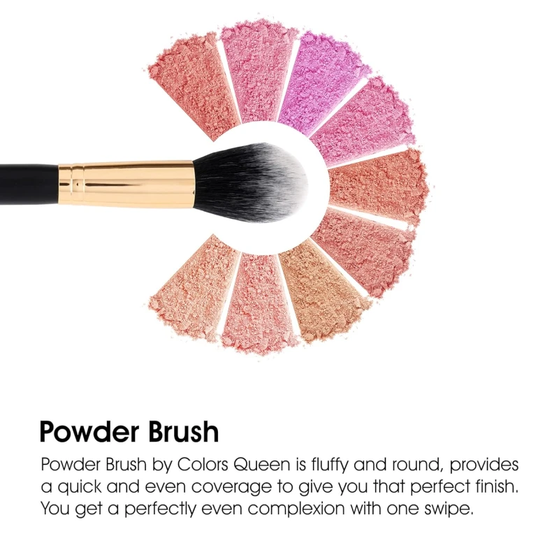 Colors Queen Soft Bristle Powder Brush, Brush for Powder Application, Brush for Professional Face Makeup, Feather Soft Touch, Luxe Packaging Makeup Brush thumbnail 3