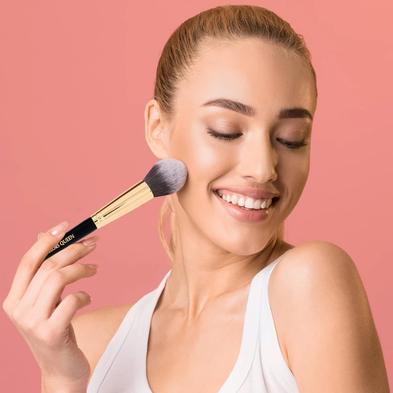 Colors Queen Soft Bristle Powder Brush, Brush for Powder Application, Brush for Professional Face Makeup, Feather Soft Touch, Luxe Packaging Makeup Brush thumbnail 4