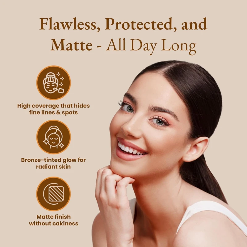 Colors Queen Sun Expert Compact Powder with SPF 60 UVA/UVB PA+++ | UV Protection, Oil Control, Easy to Blend Matte Finish, Long Wearing &amp; Lightweight Compact Powder (02 - Ivory, 15g) - Thumbnail 2