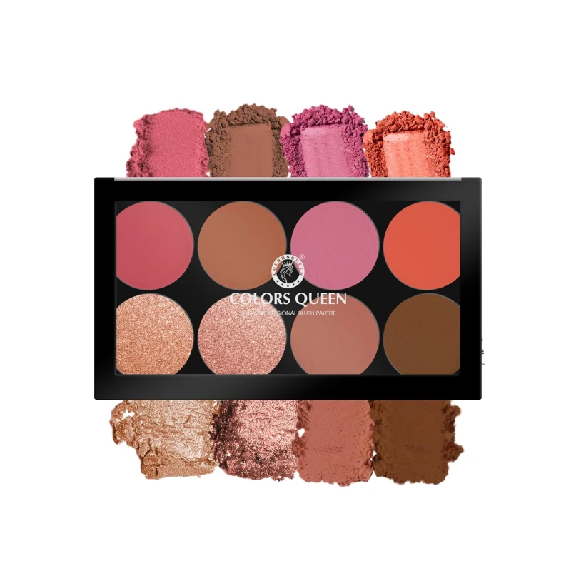 Colors Queen Ultra Professional Blush Palette with Shimmer Highlighters and Contour | Highly Pigmented &amp; Easy to Blendable Shades | Lightweight Blush and Highlighter Palette (Shade - 02) - Thumbnail 5
