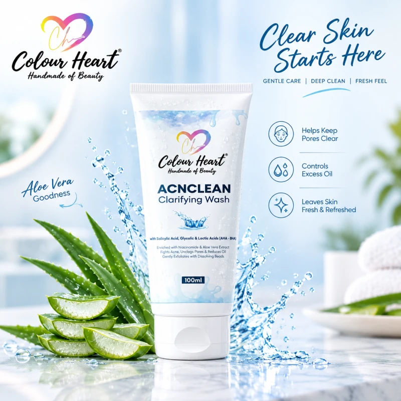 COLOUR HEART Anti-Acne Clarifying Wash Salicylic Acid Face Wash For Oily &amp;amp; Acne Prone Skin | With LHA for Pore Cleansing, Oil Control &amp;amp; Sebum Regulation | Sulfate-Free Formula with Zinc for Gentle Exfoliation | Cleanser for Women &amp;amp; Men - Thumbnail 2
