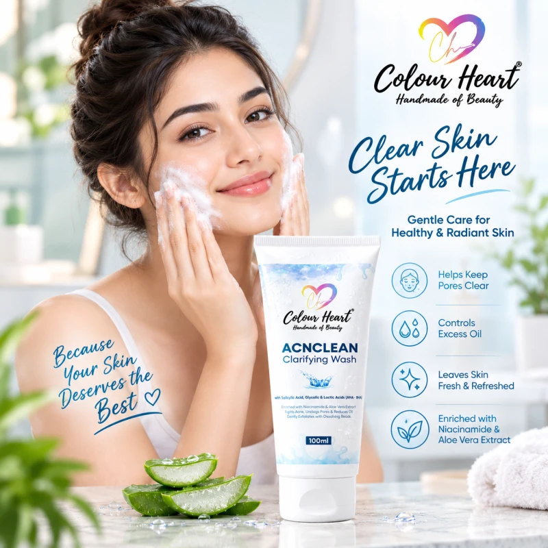 COLOUR HEART Anti-Acne Clarifying Wash Salicylic Acid Face Wash For Oily &amp;amp; Acne Prone Skin | With LHA for Pore Cleansing, Oil Control &amp;amp; Sebum Regulation | Sulfate-Free Formula with Zinc for Gentle Exfoliation | Cleanser for Women &amp;amp; Men - Thumbnail 5