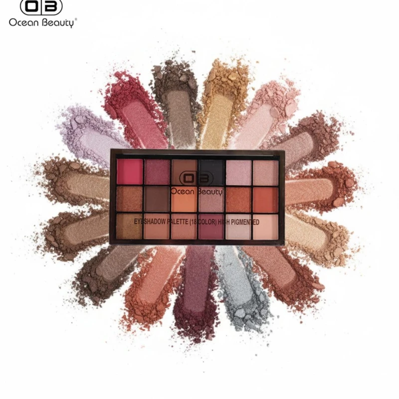 EyeShadow Palette ( 18 color ) High Pigmented | Complete Makeup Look | Makeup Palette Matte, Shimmery And Metallic Finish | Multicolor Palette | High Pigemted and Blendable | Longwear | Perfect Look Finish | 40 G (02) - Thumbnail 5