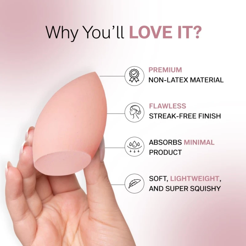 FLiCKA Beauty Blender with Case | Easy to Clean, Maintain &amp; Store | Latex-Free Blender | Suitable for Sensitive Skin with Case for Women thumbnail 4