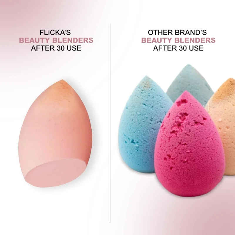 FLiCKA Beauty Blender with Case | Easy to Clean, Maintain &amp; Store | Latex-Free Blender | Suitable for Sensitive Skin with Case for Women thumbnail 9