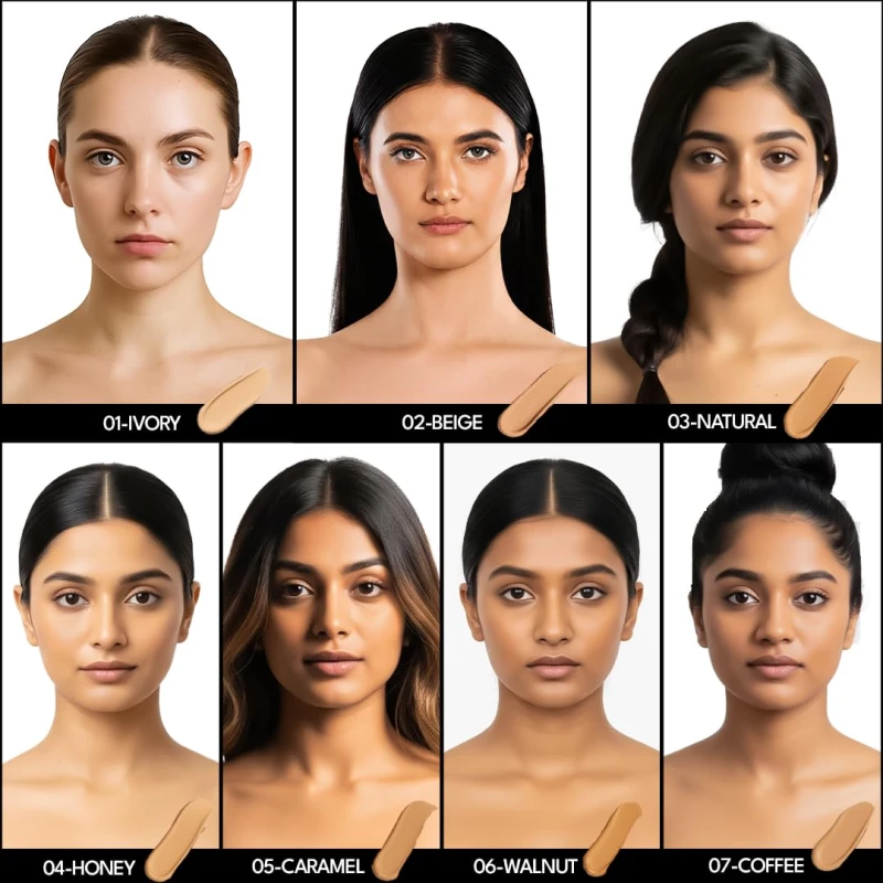 FLiCKA Blend and Shine Liquid Foundation for Face Makeup 30ml | Medium to High Coverage | Vitamin E, Avocado Oil &amp; SPF | Moisturizing, Lightweight, Waterproof | All Skin Types | 03 Caramel thumbnail 4