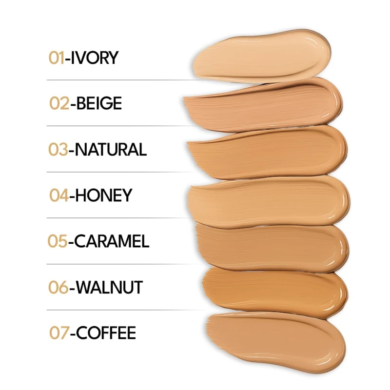 FLiCKA Blend and Shine Liquid Foundation for Face Makeup 30ml | Medium to High Coverage | Vitamin E, Avocado Oil &amp; SPF | Moisturizing, Lightweight, Waterproof | All Skin Types | 03 Caramel thumbnail 7