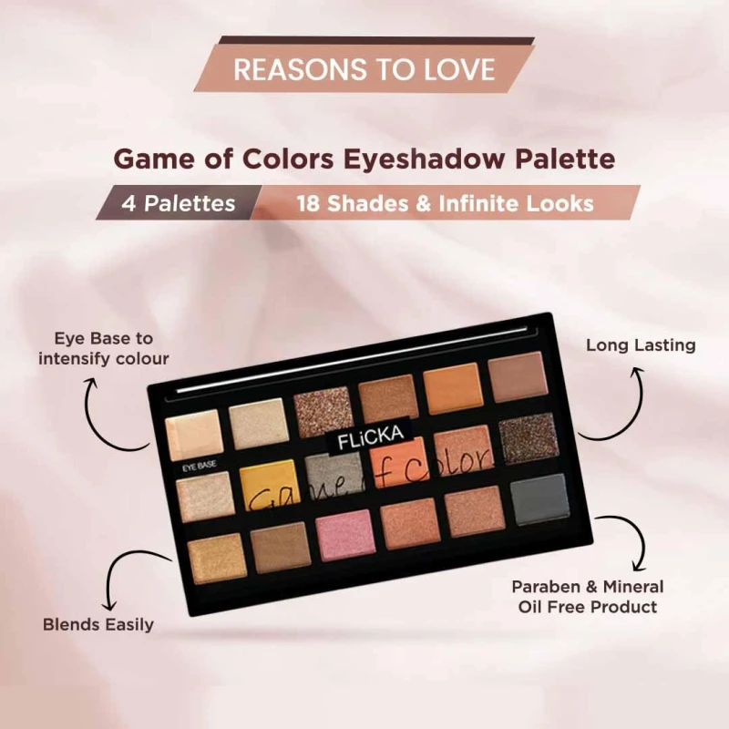 FLiCKA COSMETICS GAME OF COLORS EYESHADOW PALETTE - ON FIRST THOUGHT - Thumbnail 5