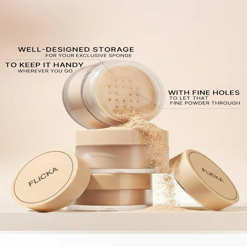 FLiCKA Dust it Off Loose Powder For Face Makeup| Weightless Loose Powder With Smooth &amp; Matte Finish| Suitable For All Skin Types| 02 Banana, 26g - Thumbnail 8