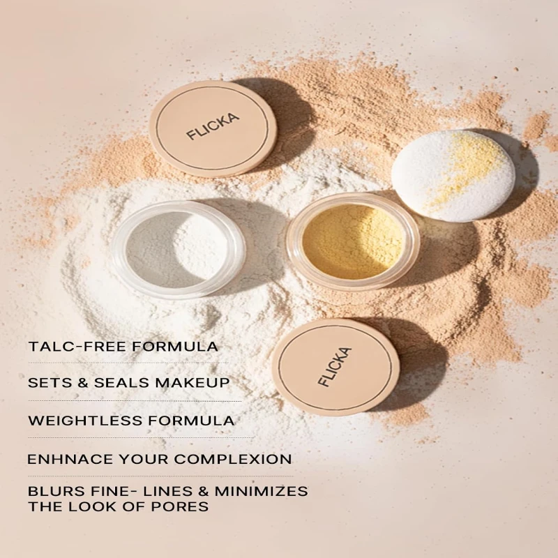 FLiCKA Dust it Off Loose Powder For Face Makeup| Weightless Loose Powder With Smooth &amp; Matte Finish| Suitable For All Skin Types| 03 Skin, 26g thumbnail 9