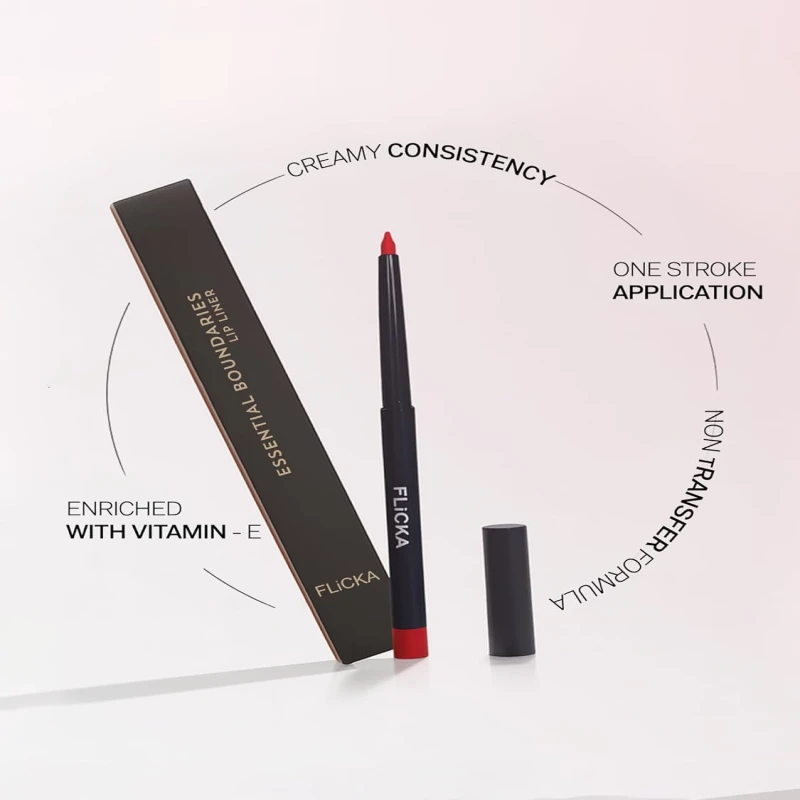 FLiCKA Essential Boundaries Lip Liner| Transfer Proof, Smudge Proof, Vitamin E, Creamy Lightweight Liner For Women, 06 Berlin, 0.4g thumbnail 7
