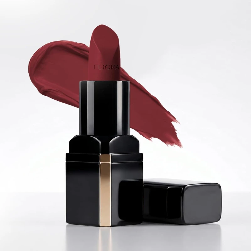 FLiCKA Lip Poetry Matte Lipstick| Enriched With Vitamin E, Sulphate Free, Moisturizing, Long Lasting Upto 6Hrs, 05 Teddy Bear, 4g thumbnail 2
