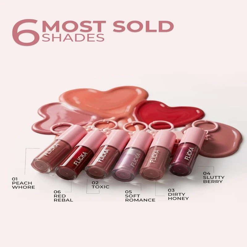 FLiCKA Luxe Lip Gloss - Hydrating, Non-Sticky Cushion Gloss With Glass Shine For Plump Lips - 01 | Glossy thumbnail 6