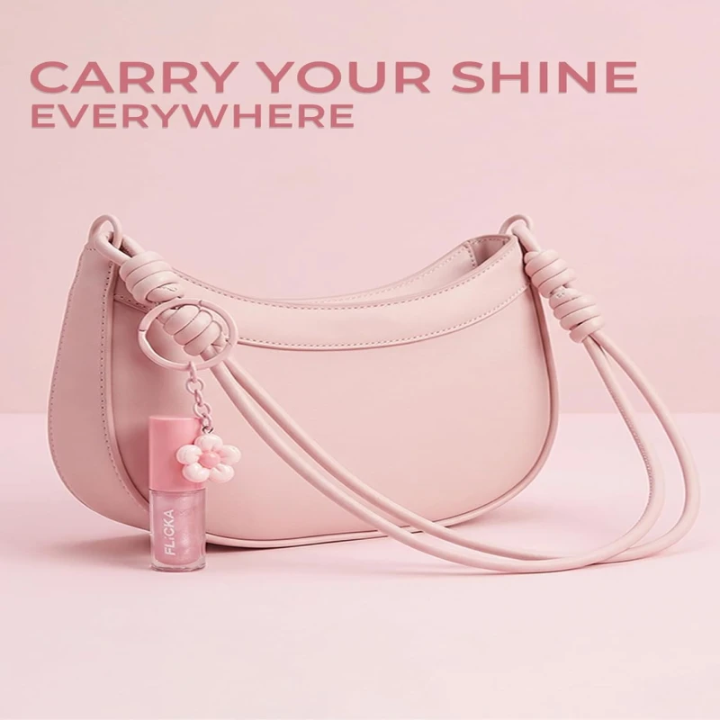 FLiCKA Luxe Lip Gloss - Hydrating, Non-Sticky Cushion Gloss With Glass Shine For Plump Lips - 01 | Glossy thumbnail 8
