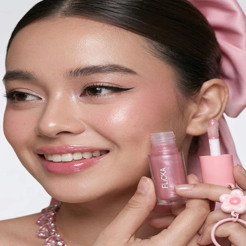 FLiCKA Luxe Lip Gloss - Hydrating, Non-Sticky Cushion Gloss With Glass Shine For Plump Lips - 06 | Glossy thumbnail 5