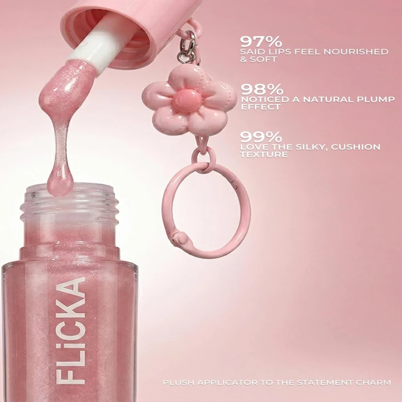 FLiCKA Luxe Lip Gloss - Hydrating, Non-Sticky Cushion Gloss With Glass Shine For Plump Lips - 06 | Glossy thumbnail 9