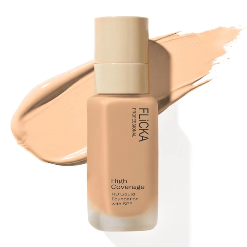 FLiCKA Professional HD Liquid Foundation With SPF Long Lasting High Coverage Waterproof - Fair 101 thumbnail 2