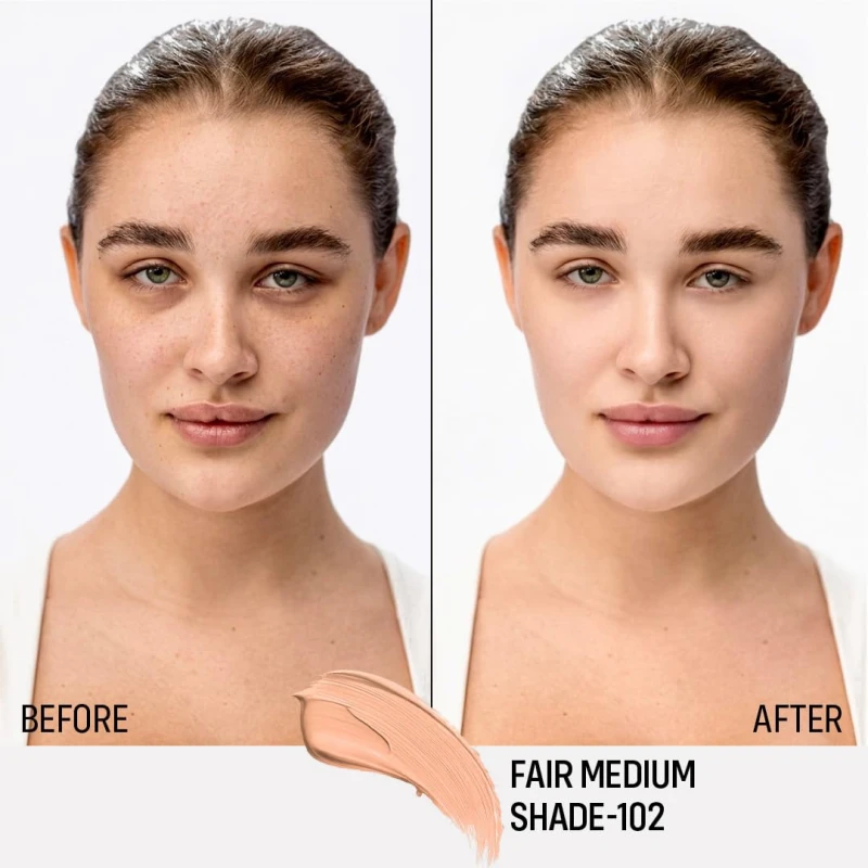 FLiCKA Professional HD Liquid Foundation With SPF Long Lasting High Coverage Waterproof - Fair 102 thumbnail 3