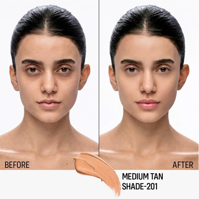 FLiCKA Professional HD Liquid Foundation With SPF Long Lasting High Coverage Waterproof - Med 201 thumbnail 3