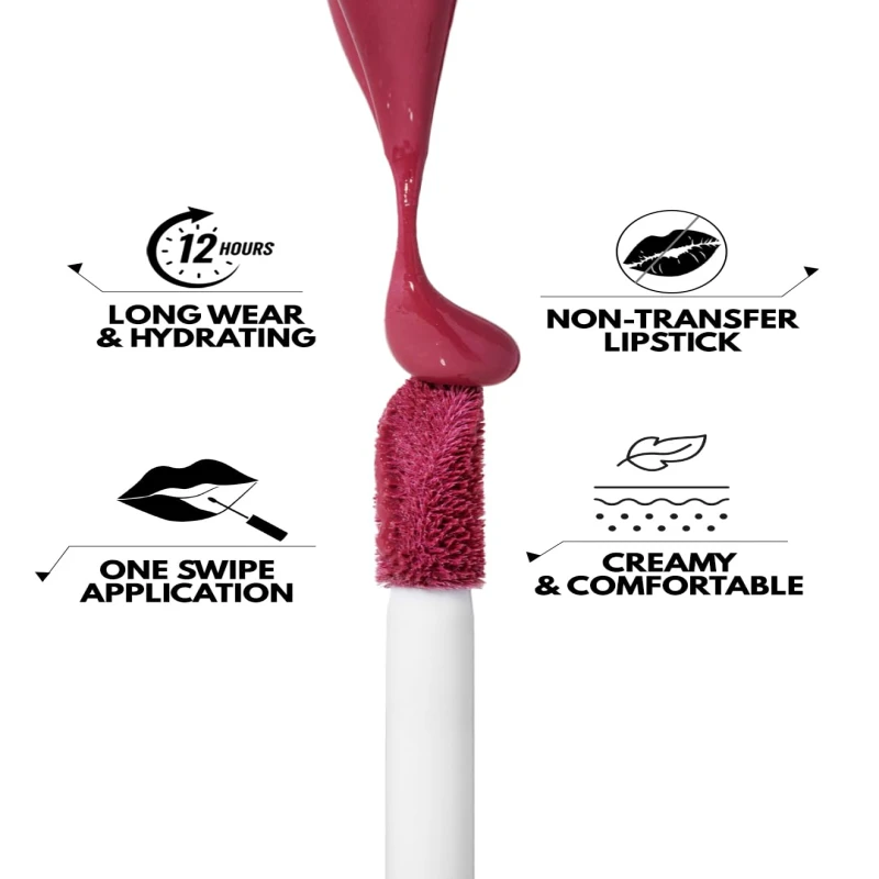 FLiCKA Set and Attack Liquid Matte Lipstick For Women| Transfer Proof, Smudge Proof, Non-Sticky, Creamy Lightweight Lipstick For Women, 04 Matchless Maroon, 7ml thumbnail 6