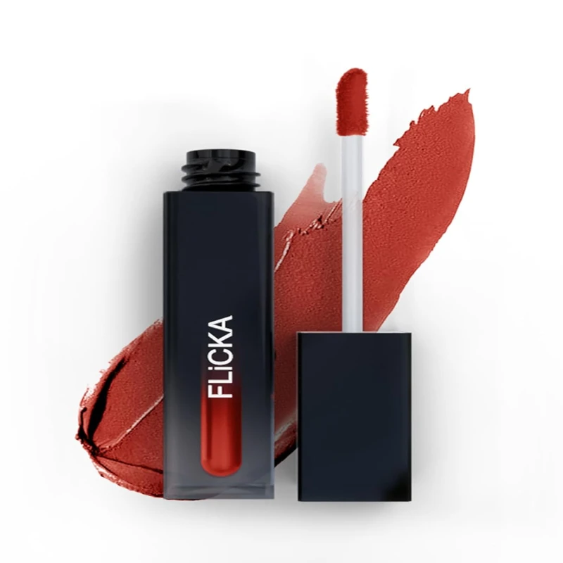 FLiCKA Set and Attack Liquid Matte Lipstick For Women| Transfer Proof, Smudge Proof, Non-Sticky, Creamy Lightweight Lipstick For Women, 10 Walnut Wonder, 7ml - Thumbnail 2