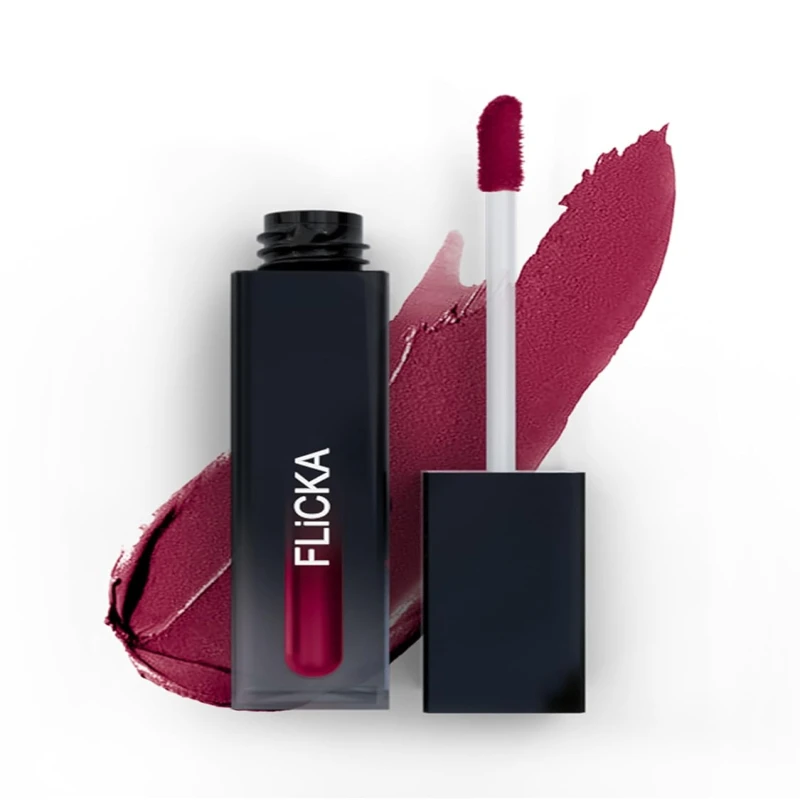 FLiCKA Set and Attack Liquid Matte Lipstick For Women| Transfer Proof, Smudge Proof, Non-Sticky, Creamy Lightweight Lipstick For Women, 14 Dark Night, 7ml thumbnail 2