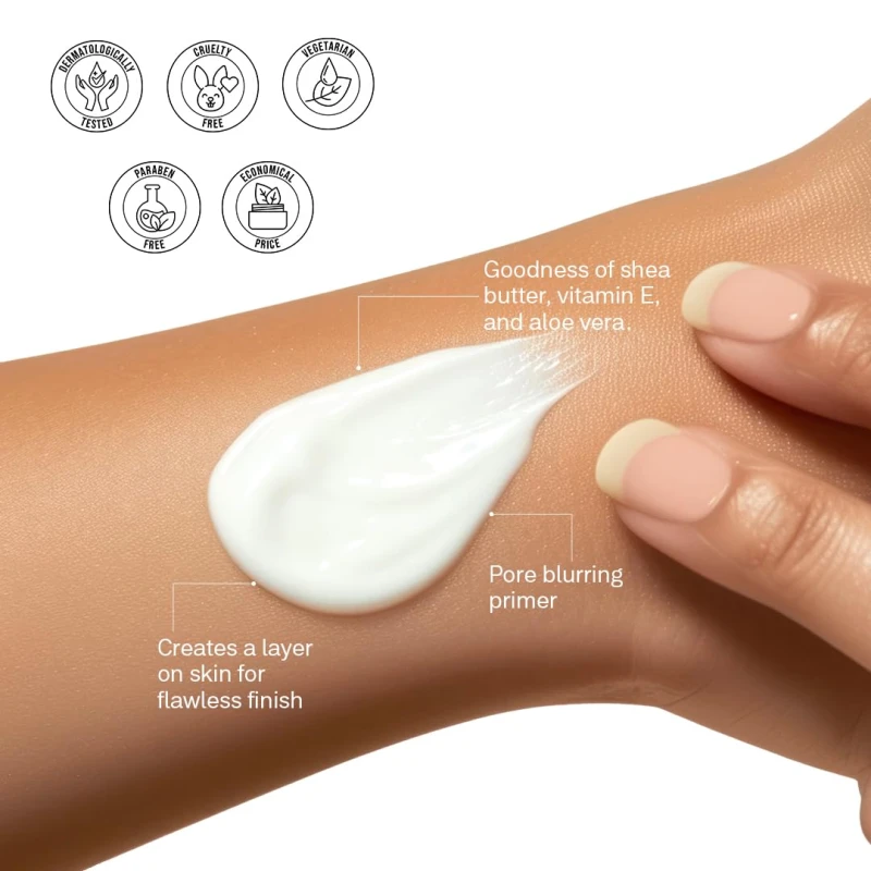FLiCKA Silk Touch 3 in 1 Moisturizer and Primer for Face | Hydrating, Lightweight, Long-Lasting | Pore Minimizer | Dermatologically Tested | All Skin Types | Makeup Base | 60g | Cruelty-Free (Pack of 1) - Thumbnail 11