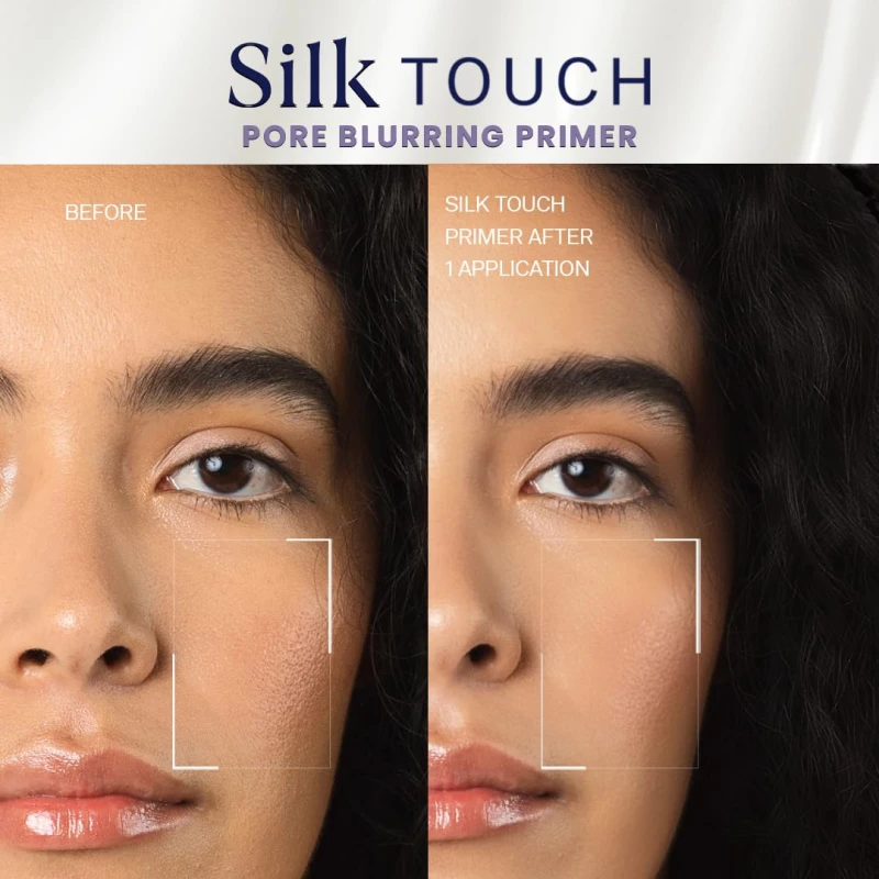 FLiCKA Silk Touch 3 in 1 Moisturizer and Primer for Face | Hydrating, Lightweight, Long-Lasting | Pore Minimizer | Dermatologically Tested | All Skin Types | Makeup Base | 60g | Cruelty-Free (Pack of 1) - Thumbnail 12