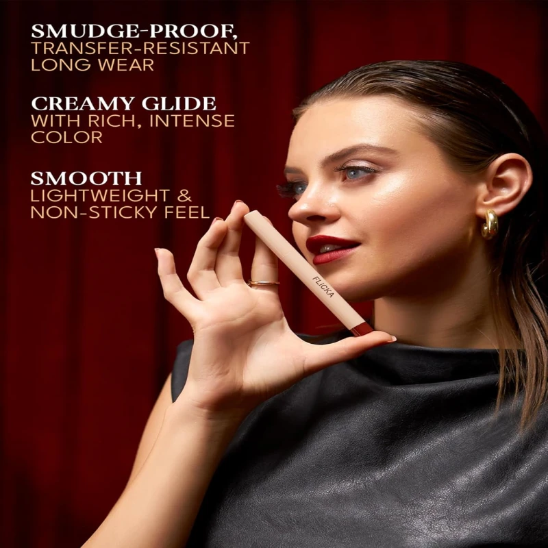 FLiCKA Standout Lipstick Smudgeproof Creamy Finish Pro-Finish Intense Pigment Lightweight - Shade 03 thumbnail 7