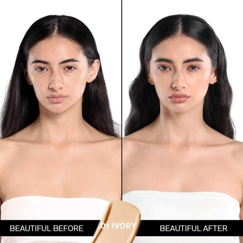FLiCKA The Base Story Cream Foundation for Face Makeup 8.5gm | Medium to High Coverage | Waterproof &amp; Long Lasting | Smooth &amp; Matte Finish with SPF | All Skin Types | 01 Ivory thumbnail 3