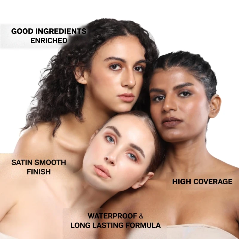 FLiCKA The Base Story Cream Foundation for Face Makeup 8.5gm | Medium to High Coverage | Waterproof &amp; Long Lasting | Smooth &amp; Matte Finish with SPF | All Skin Types | 01 Ivory thumbnail 4