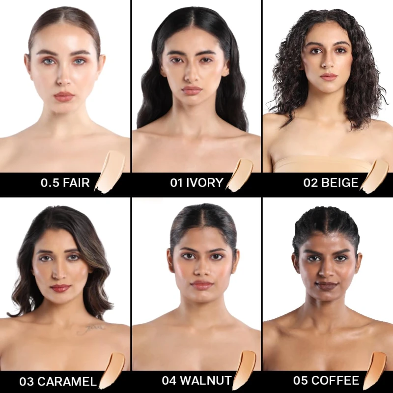 FLiCKA The Base Story Cream Foundation for Face Makeup 8.5gm | Medium to High Coverage | Waterproof &amp; Long Lasting | Smooth &amp; Matte Finish with SPF | All Skin Types | 01 Ivory thumbnail 5