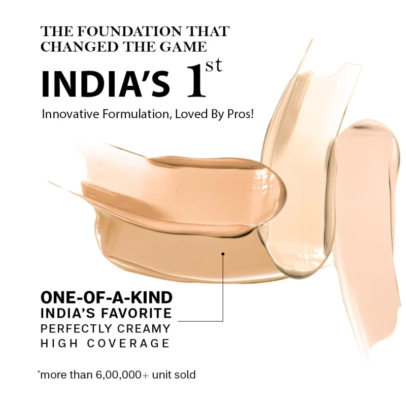 FLiCKA The Base Story Cream Foundation for Face Makeup 8.5gm | Medium to High Coverage | Waterproof &amp; Long Lasting | Smooth &amp; Matte Finish with SPF | All Skin Types | 01 Ivory thumbnail 8
