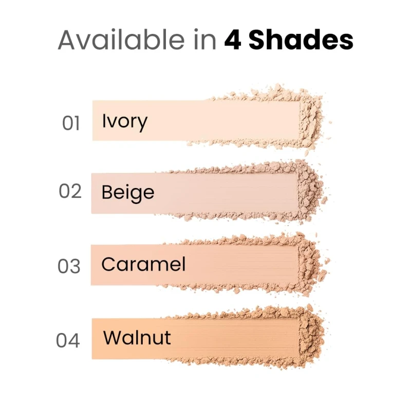 FLiCKA Tomato Compact Powder For Oil-Free, Matte Finish, Lightweight, Lasts up-to 8hrs | Enriched with SPF, Suitable For All Skin Types| 04 Walnut, 9g - Thumbnail 5