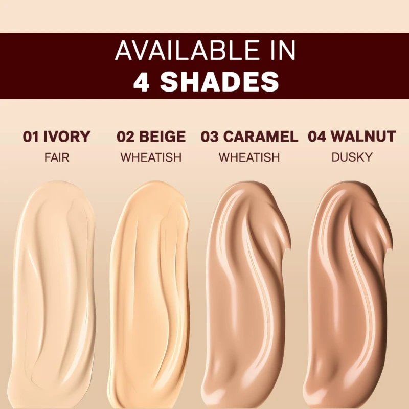 FLiCKA Tomato Liquid Foundation for Face Makeup 30ml | Light to Medium to Buildable Coverage | Moisturizing, Lightweight &amp; Long Lasting | All Skin Types | 04 Walnut - Thumbnail 6