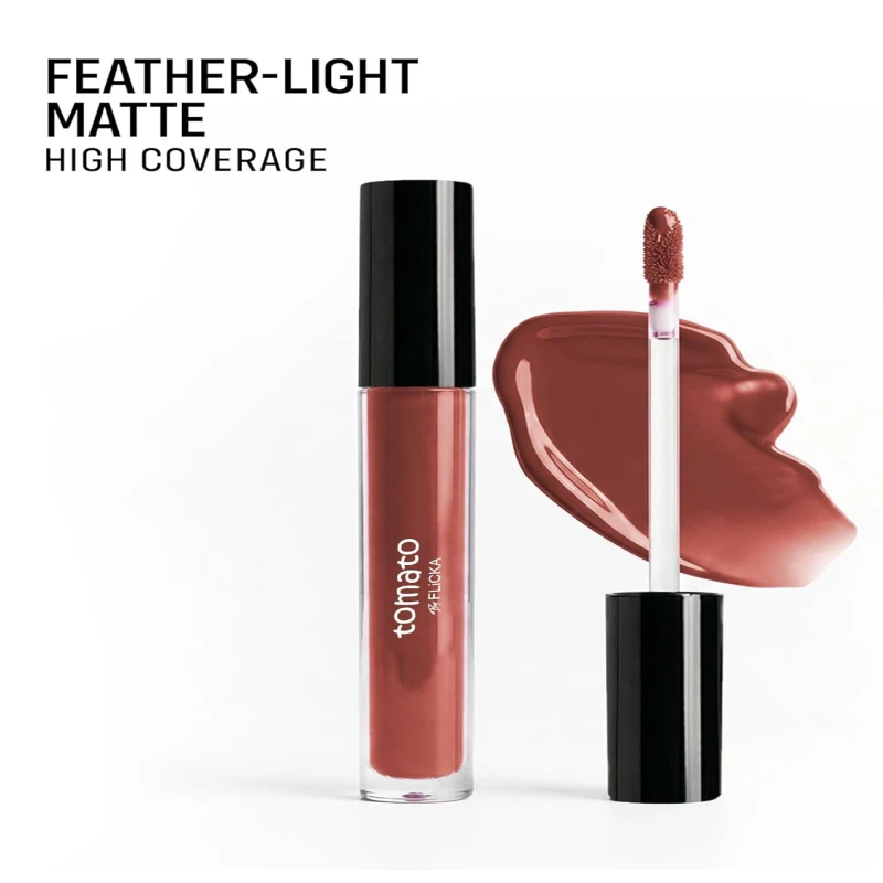 FLiCKA Tomato Liquid Lipstick| Transfer Proof, Smudge Proof, Non-Sticky, Creamy Lightweight Lipstick For Women, Shade 2, 2ml thumbnail 2