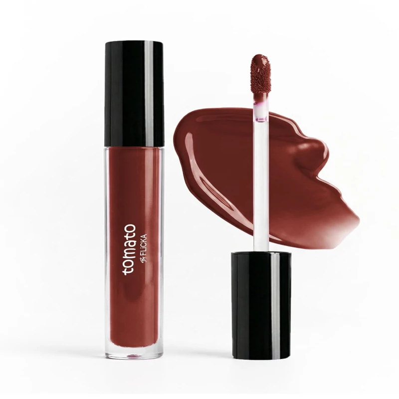 FLiCKA Tomato Liquid Lipstick| Transfer Proof, Smudge Proof, Non-Sticky, Creamy Lightweight Lipstick For Women, Shade 4, 2ml thumbnail 2