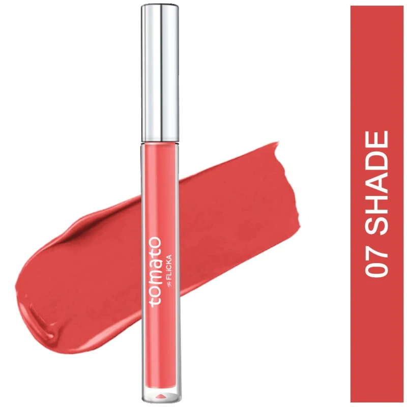 FLiCKA Tomato Liquid Lipstick| Transfer Proof, Smudge Proof, Non-Sticky, Creamy Lightweight Lipstick For Women, Shade 7, 2ml thumbnail 2
