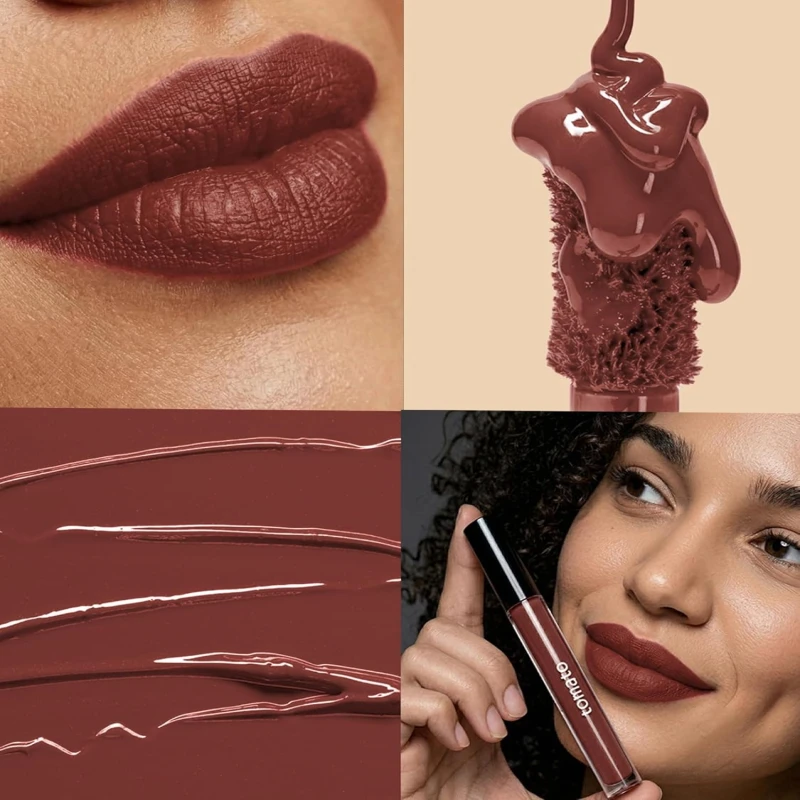 FLiCKA Tomato Liquid Lipstick| Transfer Proof, Smudge Proof, Non-Sticky, Creamy Lightweight Lipstick For Women, Shade 7, 2ml thumbnail 4