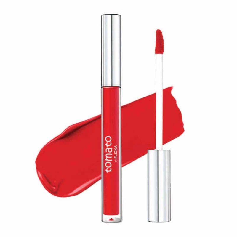 FLiCKA Tomato Liquid Lipstick| Transfer Proof, Smudge Proof, Non-Sticky, Creamy Lightweight Lipstick For Women, Shade 9, 2ml thumbnail 2