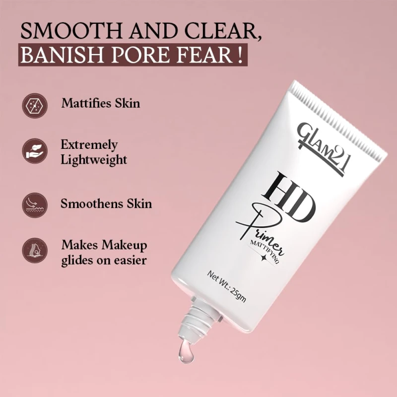 Glam 21 Face Primer for Easy Makeup &amp; Pore Minimize | Gel-Like Texture | Perfect Coverage | Lightweight | with Skin-Softening Apricot Essence |25 gm thumbnail 3