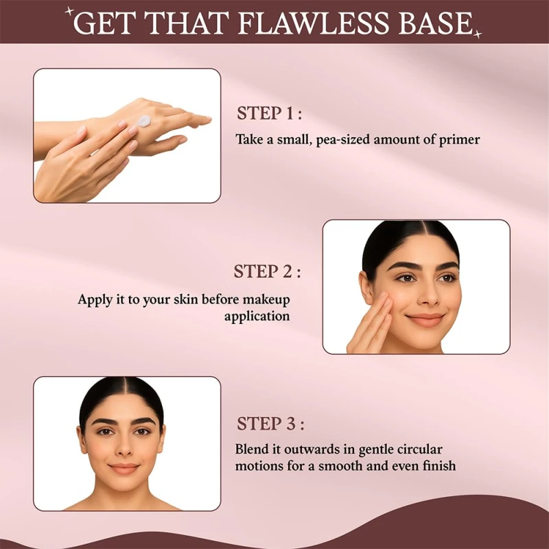 Glam 21 Face Primer for Easy Makeup &amp; Pore Minimize | Gel-Like Texture | Perfect Coverage | Lightweight | with Skin-Softening Apricot Essence |25 gm thumbnail 5
