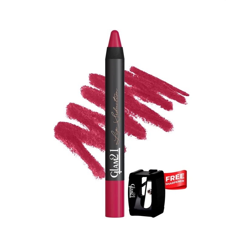 Glam 21 Lip Seduction Non- Transfer Crayon Lipstick up to 12 Hours Stay | Lightweight &amp; Longlasting|Creamy Matte | Smudge Proof - 3.6gm| Magenta Love | 20 - Thumbnail 2