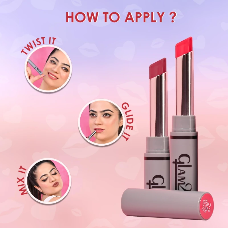 Glam 21 Long Lasting Non-Transfer Lipstick|Creamy Matte Formula | Smudge-Free | HD-Colored lips - 2gm|Cosmic-24 thumbnail 5