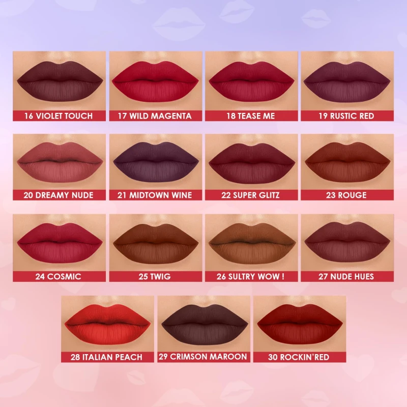 Glam 21 Long Lasting Non-Transfer Lipstick|Creamy Matte Formula | Smudge-Free | HD-Colored lips - 2gm|Lusty Red-14 thumbnail 7