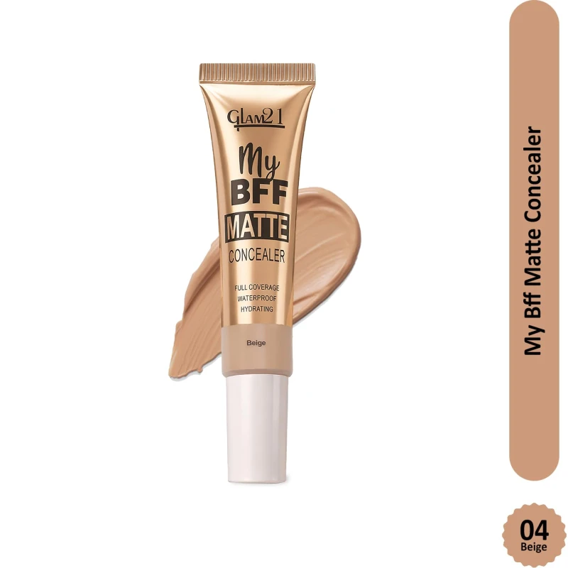 Glam 21 My BFF Matte Liquid Concealer|Full Coverage, Waterproof, Hydrating |Lightweight, Long Wearing Formula For All Skin Tone Matte Finish -8gm-Beige thumbnail 2