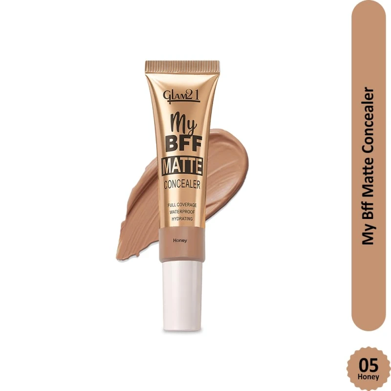 Glam 21 My BFF Matte Liquid Concealer|Full Coverage, Waterproof, Hydrating |Lightweight, Long Wearing Formula For All Skin Tone Matte Finish -8gm-Honey thumbnail 2