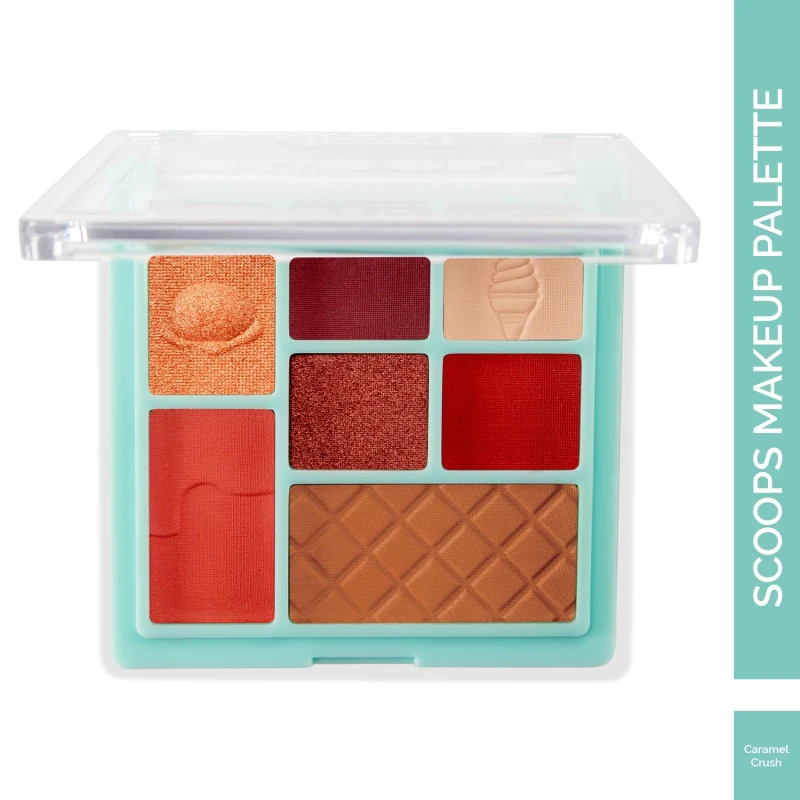 Glam 21 Scoop Makeup Palette | Face Palette With Eyeshadow, Blusher, Contour and Highlighter | Mix of Mattes &amp; Shimmers |Highly Pigmented | Travel-Friendly | All-in-One Kit | Caramel Crush|15gm - Thumbnail 2